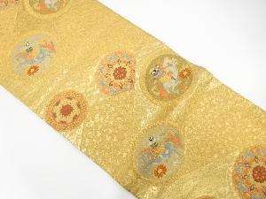 変わり松皮菱に狩猟丸文織出し袋帯